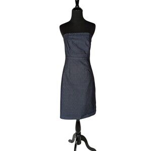 Merona Dress 2 Women's Blue Chambray Strapless Adjustable Bust Lined Tube